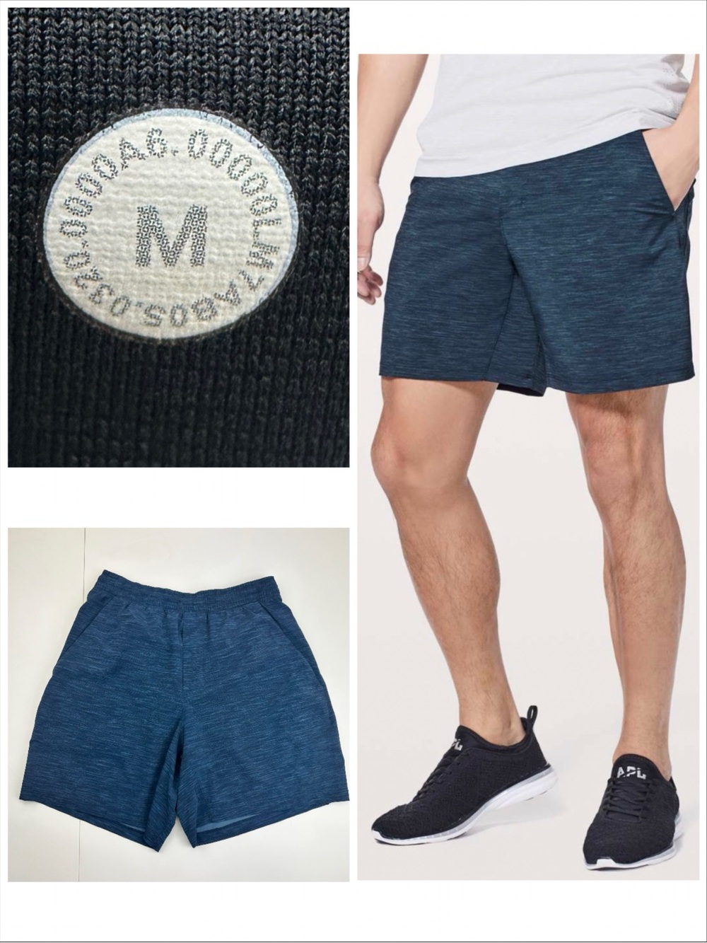 Lululemon Pace Breaker Short Linerless 7" Updated Heather Allover Iron Blue Tru